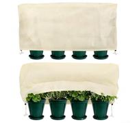 Qualoramall 2 Pack Plant Frost Protection Covers Winter Cold Proof Warm Blanket for Green Plants Trees Outdoor Garden Non-Woven Fabric Beige 40x15x18 55x28x18 102x50x22 Inc(102x50x22 inch)