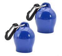 Qualoramall 2 Pack Scuba Diving Regulator Mouthpiece Covers PVC Octopus Protector with Stainless Steel Ring Snap Clip for SCUBA Snorkeling Gear Protection 71x52mm(Blue)