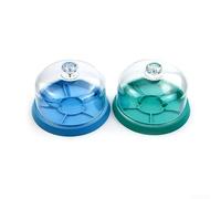 Qualoramall 2-Pack Watch Movement Storage Cover with 5-Compartment Blue Tray and Transparent Lid for Watch Repair Tools Small Parts Organiser Jewelry Beads Craft Supplies 1