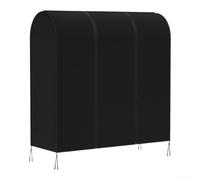 Qualoramall 210D Oxford Garment Rack Cover Dustproof Clothes Rack Protector Large Wardrobe Dust Case with Zipper Breathable Storage Bag for Wardrobe Closet Black(50 * 20 * 60 Inches)
