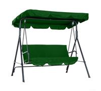 Qualoramall 210D Waterproof Oxford Outdoor Swing Canopy Cover Rainproof Dustproof Sun Protection Garden Patio Furniture Cover(small three-seater Dark green)