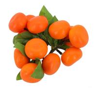 Qualoramall 3 Pack Artificial Oranges Fake Fruit Realistic Faux Tangerine with Leaves for Home Kitchen Table Wedding Party Photography Props Decor 3.7cm