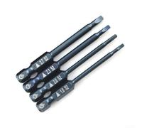 Qualoramall 4pcs 65mm 1/4 Inch Hex Shank Magnetic Triangle Screwdriver Bit Set, Tamper Proof Electric Driver Bits for Hand Drill, Wrench and Air Tools, Black