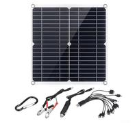 Qualoramall 50W Monocrystalline Solar Panel with Dual USB Ports portable solar power for 12V Devices Cars RVs Boats for Outdoor Camping Power