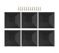 Qualoramall 6 Pack Black Plastic Fence Post for 3.5x3.5 Inch Wood Posts with Screws for Deck Garden Yard Protection Against Rain and Sun