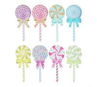 Qualoramall 8Pcs Candy Christmas Tree Decorations Wooden Lollipop Large Size 35X15cm Holiday Garden Decor Christmas Tree Top Decorations (A)