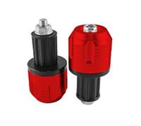 Qualoramall Aluminum Alloy Motorcycle Handlebar End Covers with 6 Slot Design for Off Road Electric Bike Scooter Bar Ends Anti Slip Protection Black Red Silver Blue Gold(Red)