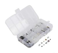 Qualoramall Car Remote Control Push Button Microswitch Set with Storage Box, 250 pcs Mixed Sizes for Automotive Interior Switches and Electronics, Oil and Pollution Resista