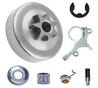 Qualoramall Chainsaw Oil Pump and Assembly with .325 7T Clutch Drum Sprocket Kit Including Needle Bearing, Driven Disc, Oil Filter, Snap Ring Retainer and Washer for