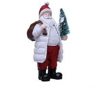 Qualoramall Christmas Santa Claus Figurine Resin Santa Claus Figurine Christmas Festive Tabletop Sculpture Decoration for Living Office Gifts Seasonal Home Decors 20x9x6cm(A)