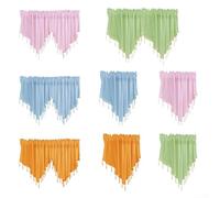 Qualoramall Firm Polyester Small Triangle Curtain for Kitchen Privacy Light Blocking Noise Reduction Energy Efficient Easy Care Blue Green Pink Yellow(Green)