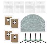 Qualoramall For DEERMA S30 and DEM-S30 Robot Vacuum Replacement Kit Includes 4 Filters 4 Microfiber Mop Cloths 4 Dust Bags and 4 Side Brushes for Home Pet and Child Friendly Cleaning(A)