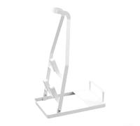 Qualoramall Freestanding Vacuum Cleaner Stand Storage Rack, Floor Mounted Base Holder for Cordless Vacuums, No Drilling Wall Mount Organizer Bracket with Accessories Hook, Metal (White)