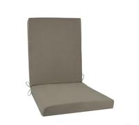 Qualoramall Garden Chair Cushion with Integrated Backrest in Polyester, UV Resistant Seat Pad for Outdoor Patio and Garden Furniture, Compatible with Standard Folding Chair(Gray-L)