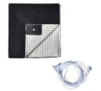Qualoramall Grounding Blanket 50x70cm with Conductive Silver Fiber and Cord for Earth Connected Bedding on Couch or Floor White(Black)