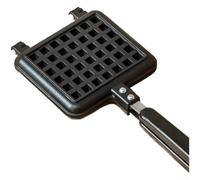 Qualoramall Heart-Shaped Waffle Maker for Stovetop Use Nonstick Aluminum Alloy Baking Tool with Hanging Hook Compact Kitchen Appliance for Home Breakfast Cooking(A)