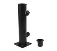 Qualoramall Iron Umbrella Base with Triangular Support for Outdoor Parasol Garden Patio Black Steel Fork Stand Fits Most Standard Poles Includes Screws and Stoppers