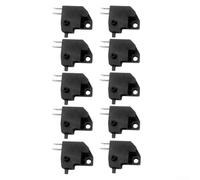 Qualoramall Motorcycle Brake Light Stop Lever Clutch Switch Button Set of 10 for Front and Rear Application Compatible with Most Motorcycles Black Plastic Construct(10Pcs Left)