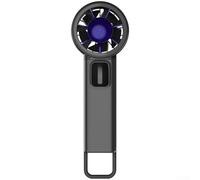 Qualoramall Portable Handheld Silent Fan with 199 Settings, Turbo Cooling Technology, LED Display for Real Time Status, Foldable Stand for Desk or Outdoor Use, Lightweig(Gray)