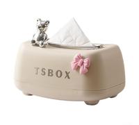 Qualoramall PP Desktop Tissue Box for Home Office Decor 20 x 12.5 x 11 cm Beige Storage Box for Facial Tissues Napkins(style four)