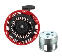 Qualoramall Red Recoil Starter Assembly Kit for GX120 5.5HP Engine Pull Start Replacement Part 180mm Diameter with Pull Cup