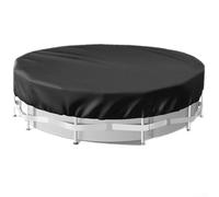 Qualoramall Round Above Ground Pool Cover 420D Oxford Waterproof Winter Protector with Drawstring and Fasteners for Frame Hard Wall Pools Black 8ft 10ft 12ft 14ft 15ft(10ft)