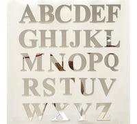 Qualoramall Silver Acrylic Mirror Wall Stickers, 26 English Alphabet Letters for DIY Home Decor, 3D Art Mural Decals for Bedroom Living Room Office Party Wedding Decoration (10cm, Silver, 1 Piece)(C)