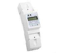Qualoramall Single Phase DIN-Rail Energy Meter 220V 40A LCD Display Electronic KWh Meter for Home Industrial Power Consumption Monitoring White