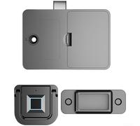 Qualoramall Smart Fingerprint Drawer Lock with Handle Keyless Entry for RFID Card Control Stainless Steel No-Drill Install Gray 3.74x1.97x2.76 Inch(A)