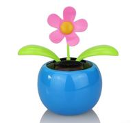 Qualoramall Solar Dancing Flower Bobblehead, Auto Swing Sunflower Ornament Powered by Light for Home Garden Car Dashboard Desk Decor, ABS Plastic Moving Toy 4.7x2.3x5.5 Inch(blue)