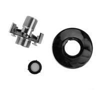 Qualoramall Solid Copper Shower Head Adapter with Chrome Plating, Wall Mounted Angled Curved Intake Pipe Fitting, Adjustable Hole Distance 130-180mm, 1/2 Inch Male Thread t(Short)