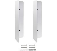 Qualoramall Stainless Steel Garage Door Seal Protector 2-Piece Set with L-Shape Flange Screws for Standard Garage Doors White 20 x 15 x 10 cm