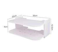 Qualoramall Wall Mounted Router and Set-Top Box Storage Shelf, Punch-Free White Wood Plastic Composite Organizer with Waterproof Finish, Rounded Corners for Safety, Suitabl(30cm)