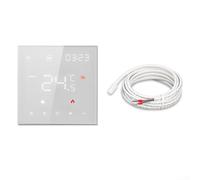 Qualoramall WiFi Smart Thermostat with LCD Touch Screen Temperature Control Voice Assistant Integration Remote Controller for Tuya Smart App for Home Heating Cooling(White Electric)