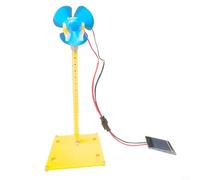 Qualoramall Wind Turbine Generator Kit with Dynamo Motor and Solar Panel, DC 0-20V Output, 12V Windmill Model with Three Leaf Paddle Blades for Renewable Energy Science Project