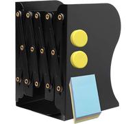 Qualsen Book Ends Adjustable Bookends, Metal Book Ends for Shelves Non-Skid Heavy Duty, Bookends for School Library Classroom Office Home, Black