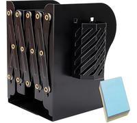 Qualsen Bookends Expandable Book Ends for Shelves, Black, 1 pack