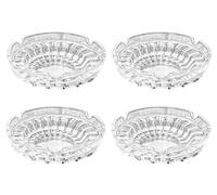 Qualsen Set of 4 Ashtrays for Inside, Ash Tray Outdoors, Ash Tray Inside, Glass Ashtray, Suitable for Bar, Home, Office（10.5cm×10.5cm)