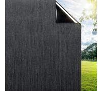 Qualsen Total Blackout Window Film Privacy, Black Window Film Opaque Non-adhesive Static Cling Frosted Window Films UV Protection Glass Film 100% Light Blocking for Home and Office(90 X300cm)