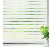 Qualsen Window Film Anti Sight Electrostatic Window Film Opaque Window Film Adhesive Window Film Frosted Stripes for Office Bedroom Kitchen Home 30 x 200 cm