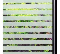 Qualsen Window Film Privacy Film for Glass Windows, Frosted Window Films Stripe Patterned, Non Adhesive Static Cling Windows Cover for Office, Home, Kitchen (30 x 300 cm, Wide Stripe)