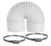 Qualtex Extra Long Universal Tumble Dryer 4M Extension Vent Hose 4" & 2 Clamp Band Clips Fits hotpoint whiteknight hoover beko bosch electrolux etc tumble dryers