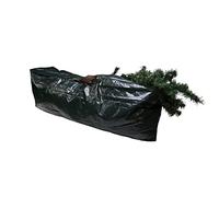 Qualtex Green Christmas Tree Storage Bag - Heavy Duty Plastic Bag Up to 7ft Tall Xmas Tree 120 x 25 x 43 centimetres
