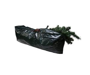 Qualtex Green Christmas Tree Storage Bag - Heavy Duty Plastic Bag Up to 7ft Tall Xmas Tree 120 x 25 x 43 centimetres