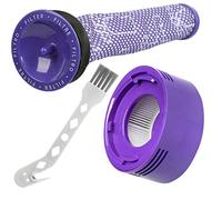 Qualtex Post Motor Hepa + Washable Filter & Free Dust Removal Brush For Dyson Cordless V7 V8 SV11 SV10 Absolute and Animal Vacuum Cleaner