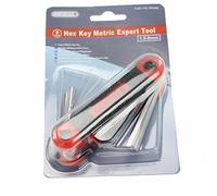 Qualtex Premium Quality Chrome Vanadium 8 Pcs Folding Metric Allen Hex Key Set 1.5-8mm