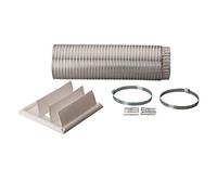 Qualtex Universal Kitchen Appliance Stainless Steel Metal External 5" 125mm Vent Hose Kit & Cover