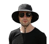 QUALTRIXIAN Bucket Hat for Men Women Unisex Sun Hat Packable Foldable Wide Brim Adjustable Fisherman Hat for Beach Travel Outdoor Hiking Fishing Casual Daily Wear Caps Black