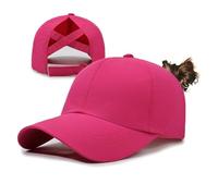 QUALTRIXIAN Womens Ponytail Baseball Cap Unisex Adjustable Classic Dad Hat Vintage Ladies Summer Sun Caps Outdoor Sports Hat for Golf Running Red