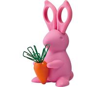 Qualy Rabbit Scissors and Paper Clips Holder Pink